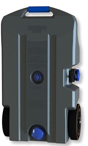 Duraflex Portable Waste Holding Tank 21903G, 29 Gallon, 2 Wheel Design, Gray, Blow-Molded Polyethylene