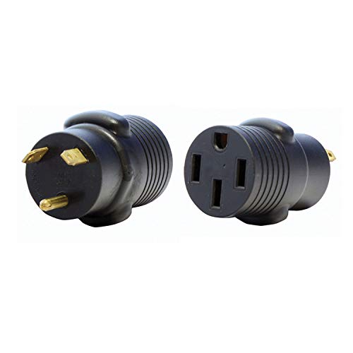 Valterra A10-3050AVP Mighty Cord Adapter Plug - 30AM to 50AF, Black (Carded)