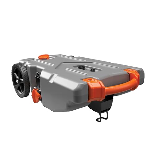 Camco Rhino 36-Gallon RV Tote Tank - Features Large Heavy-Duty No-Flat Wheels & Built-in Gate Valve - Removable Steel Tow Adapter, 3’ Sewer Hose & More RV Accessories (39006) "