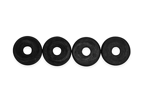 Camco Magic Chef RV Stove Grommet - Protects Your RV and Camper Kitchen Stovetop from Scratches Caused by Stove Grates | Sized for Magic Chef Stove Grates - 4 Pack (43614), Black