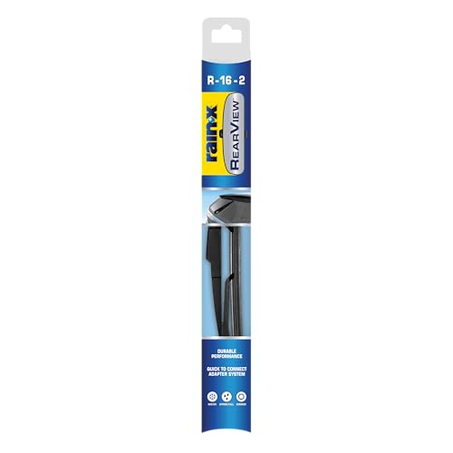 Rain-X 850216 RearView Wiper Blade 16", OEM Replacement Rear Windshield Wiper, Interchangeable Adapter for Easy Installation, All-Weather & All-Season Performance, Composite