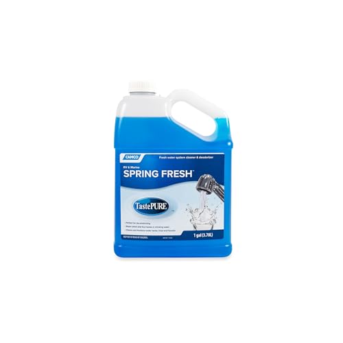 Camco TastePURE Spring Fresh Water System Cleaner and Deodorizer for RV and Marine | Cleans and Freshens Water Lines | Great for Dewinterizing - 1 Gallon (40207)