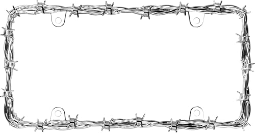 Cruiser Accessories 22230 Barbed Wire II License Plate Frame, Chrome, 1 Frame