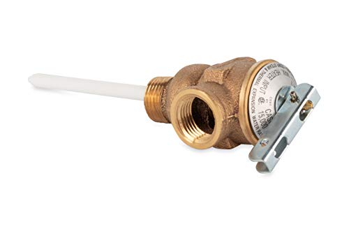 Camco 10423 1/2" Temperature and Pressure Relief Valve with 4" Epoxy-Coated Probe , Brown