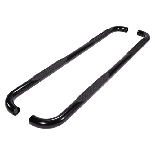TrailFX Nerf Bar Side Steps fits Ram 1500 Quad Cab 2011-2018 Black Powder Coated Steel 3-Inch Round Bent 60 Degree Running Board Pair Frame Body Mount with Installation Hardware TrailFX A0048B