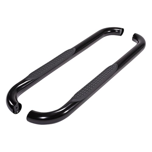 TrailFX Nerf Bars Fits Ford F-150 Standard Cab 2015-2026 Black Powder Coated Steel Side Steps with Molded Step Pads 3-Inch Round Bent Running Board Pair Rocker Panel Mount TrailFX A0042B