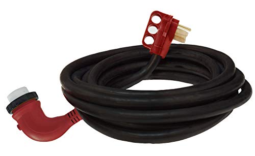 Valterra Mighty Cord® RV 50-Amp 90-Degree Detachable Power Cord, 25-Foot Cord for RV, Red