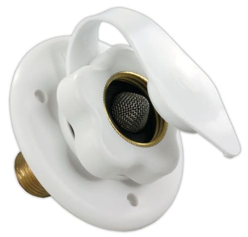 B&B Molders, 94214 City Water Fill with Brass Check Valve – Polar White, Leak-Tested UV-Stable Acrylonitrile Construction, OEM Replacement – Made in USA