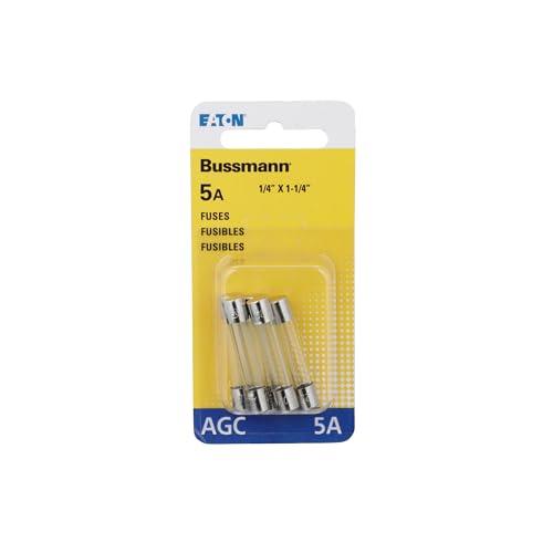 Bussmann Series AGC 5 Amp Fuse, 250 Vac and IR 200 A, Retail Pack - 5 Pieces