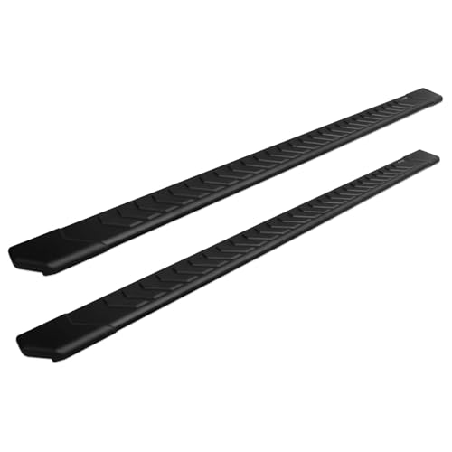 Raptor Series Running Boards Steps 5in OEM Style Full Tread Black Aluminum Compatible with SuperCrew 15-26 F-150 17-26 F-260/F-350 Super Duty