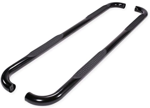 TrailFX Nerf Bar Side Steps Fits Chevrolet Silverado 1500 1999-2018 Black Powder Coated Steel 3-Inch Round Bent Set of 2 Running Boards Frame Mount Bolts with Installation Hardware TrailFX A0030B