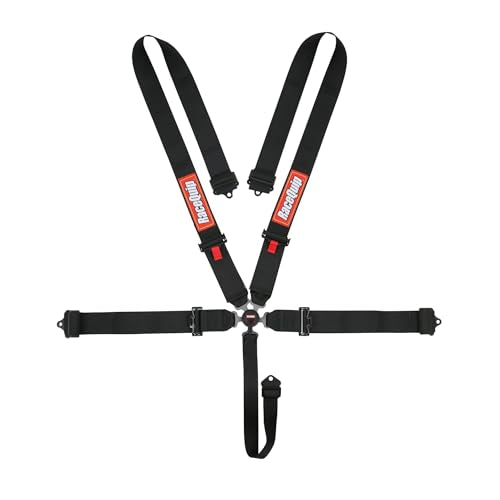 RaceQuip 741001RQP 5 Point Harness Sportsman Camlock SFI 16.1 Pull Down Adjust Bolt-On/Wrap Around Black