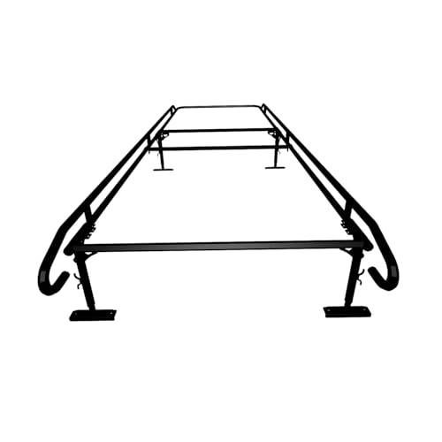 TrailFX FCLR008B Service Body Contractor Ladder Rack Adjustable Steel Rack with 1,000 lb Capacity, Black Powder Coat, Multi-Fit Design for Service Body Beds, Bolt-On Installation
