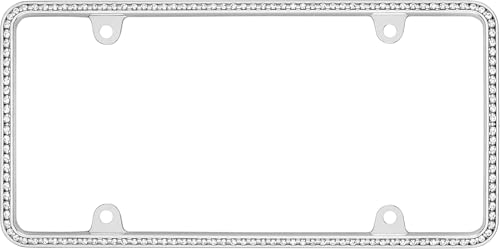 Cruiser Accessories 18130 Diamondesque License Plate Frame, Chrome/Clear