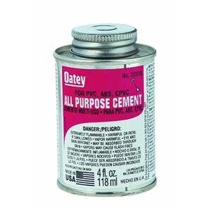 Oatey 30818 All Purpose Medium Body Cement, 4 oz Can, Milky Clear (Case of 24)