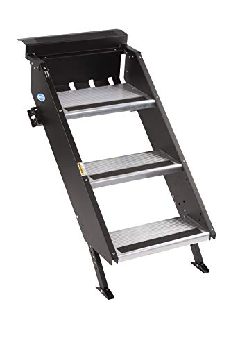 MORryde STP-207 StepAbove Fold-Up RV Entry Step - 3-Step (9" Step Rise), Fits 26" to 28" Door Width