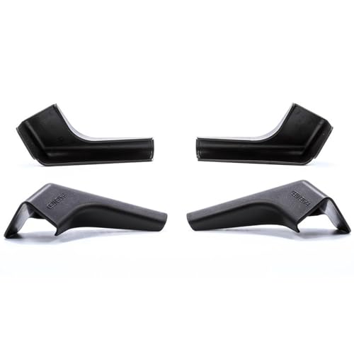 Camco RV Gutter Spouts with Built-in Extensions | Direct Rain Water Runoff Away from The RV | Features an Easy Installation, a Sun Resilient Resin Construction, and Comes in a 4-Pack of Black (42452)