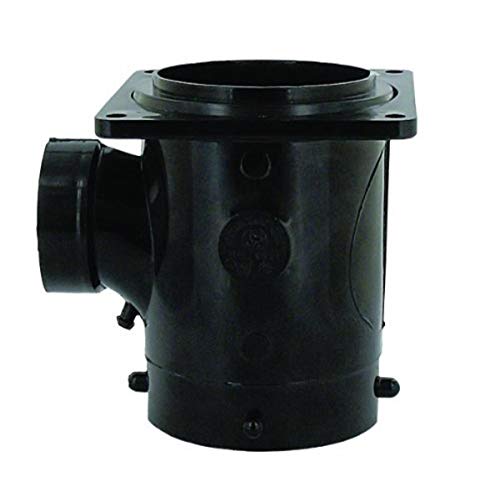 Valterra T1011 Flanged Valve Fitting - 3" San Tee Reducing, 3" Bayonet x 3" Rotating Flange x 1-1/2" Hub , Black