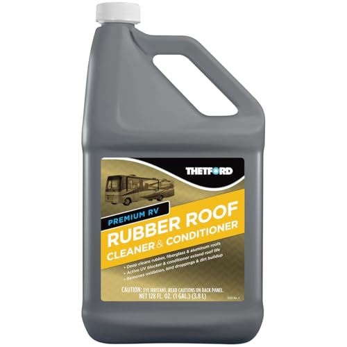 Premium RV Rubber Roof Cleaner & Conditioner - Non-Toxic - Non-Abrasive - Biodegardable - 1 Gallon - Thetford 32513