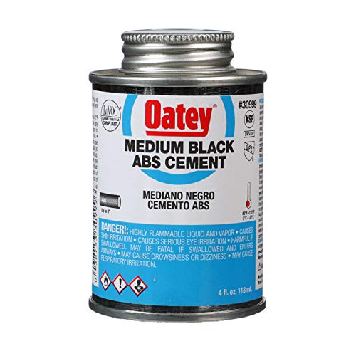 Oatey 30999 Medium Bodied Solvent Cement, 4 Oz, Can, Liquid, 4-Ounce, Black