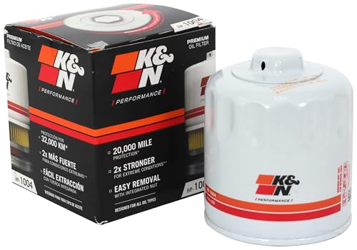 K&N Premium Oil Filter: 20,000 Mile Engine Protection with Wrench Off Nut: Compatible with Select 1983-2022 HYUNDAI/KIA/SUBARU/HONDA Vehicle Models (See Product Description for Select Models),HP-1004