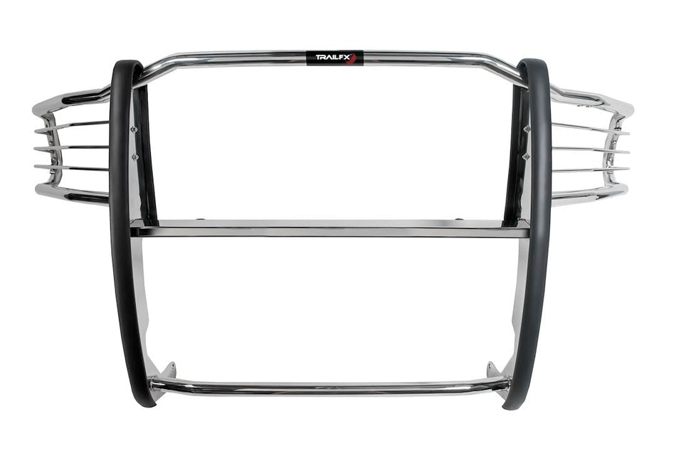 TrailFX Grille Guard for Silverado 2500 HD and 3500 HD 2020-2023 One Piece Polished Stainless Steel with Brush Guard Pre-Drilled Light Mounts TrailFX E0038S
