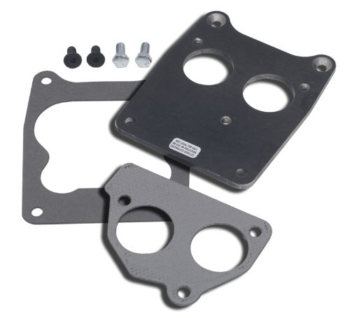 Trans-Dapt Performance Throttle Body Adapter, 1/4 in Thick, Gasket/Hardware, Steel, TBI Rear Mount to Spread Bore Intake, compatible with Small Block Chevy, Each