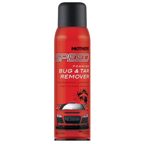 Mothers Speed Foaming Bug & Tar Remover, 18.5 oz. Aerosol — Fast-Acting, No-Drip Foam for Bug Splatters, Bird Droppings, Tar, Sap & Road Grime — Safe on Paint, Chrome, Glass, Plastic, PPF (16719)