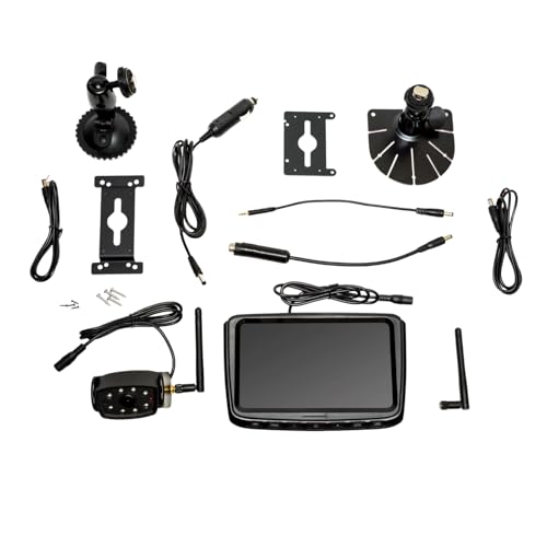 Brandmotion Wireless Observation IR Camera System with 7″ HD Monitor | Compatible with RAM 1500 (09-2018) and Heavy Duty (2010-Current) | ADHS-7810v2 | Edge to Edge Image Mirror | 12” x 8.5” x 3.5”