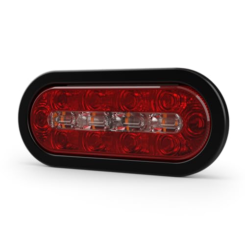 ECCO LED STTR Warning Light LEDs 8 Inch Amber White 12V 24V Surface Mount Waterproof Construction Caution Lights for Truck off Road car Commercial Vehicles, 5 Year Warranty
