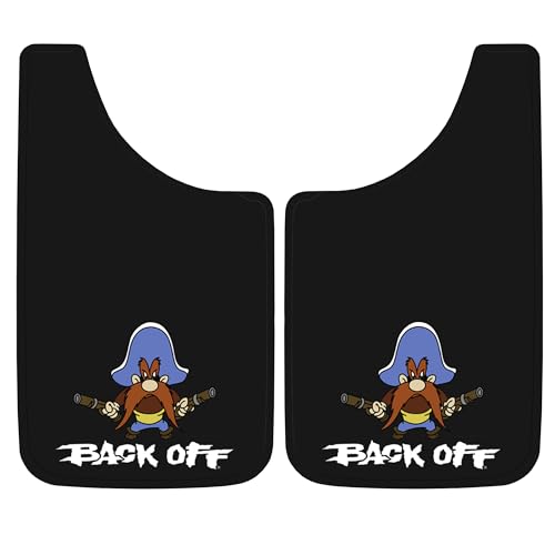 Plasticolor 000502R01 Yosemite Sam Back Off Easy Fit Mud Guard 11" - Set of 2,Multi-colored