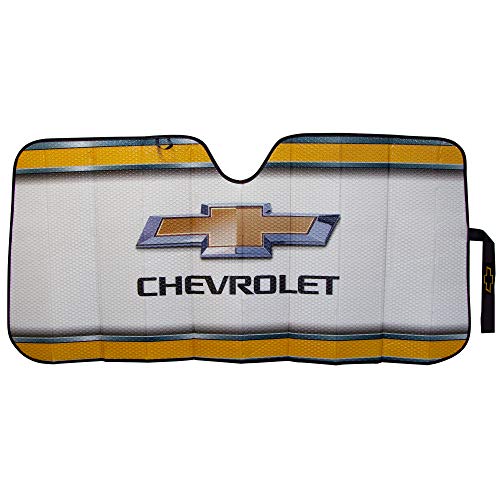 Plasticolor 003737R01 Chevrolet Bowtie Accordion Style Front Windshield Sunshade for Car Truck or SUV