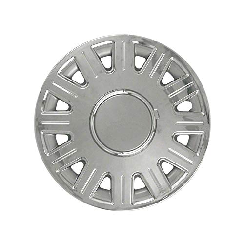 Set of 4 Chrome 16 Inch Aftermarket Replacement Hubcaps with Metal Clip Retention System - Part Number: IWC412/16CN
