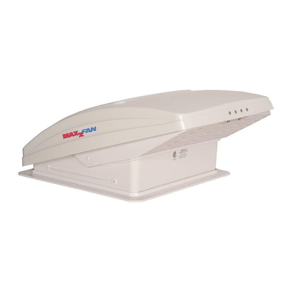 MAXXAIR Maxxfan Deluxe Vent, Fan and Vent Cover All in One - Powerful 10-Speed Reversible Fan with Thermostat, Built-In Rain Cover, Remote Control, Intake & Exhaust Fan, White (00-07000K)