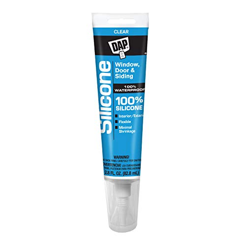 DAP 100% Silicone Rubber Window, Door, and Siding Sealant, Clear, 2.8 Oz (7079800753)