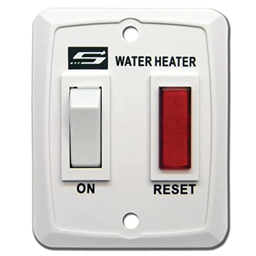 Suburban Single Water Heater ON/OFF Wall Switch - RV Interior Wall Mount On/Off Switch for Control & Operation of Suburban Models D, DE & DEM Tank or Tankless Water Heaters, White (234589)
