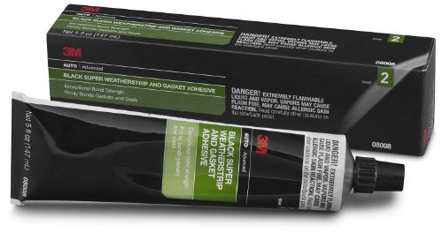 3M 08008 Black Super Weather-Strip Adhesive Tube, 5 Ounce