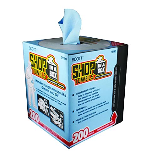 Kimberly-Clark Scott Shop Towels Wipers Blue 200 Wipers/Box 8 Boxes/Carton (75190) (478463)