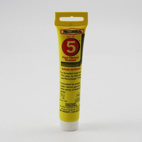 RectorSeal No. 5 25790 Pipe Thread Sealant, Lubricates & Protects Threads, Soft Setting, Slow Drying, & Permits Easy Breakout and Contains No Other Metals, 1.75 oz