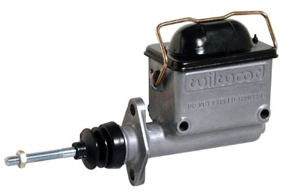 Wilwood Master Cylinder, High Volume, 0.75 in Bore, 1.430 in Stroke, Integral Reservoir, Aluminum, Natural, Kit