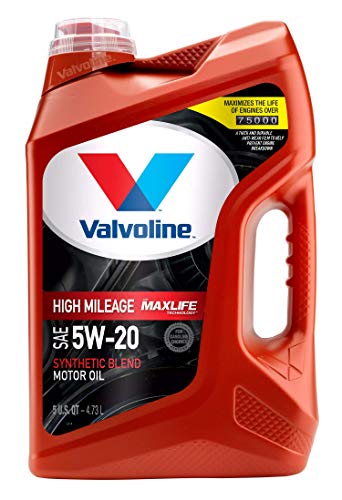 Valvoline High Mileage with MaxLife Technology SAE 5W-20 Synthetic Blend Motor Oil 5 QT