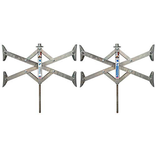 BAL 28024 X-Tended Fit X-Chock Tire Locking Chock – Wheel Stabilizer for Wide Tandem Axle Trailers & RVs – Set of Two Chocks, Heavy-Duty Steel, Ratchet Included