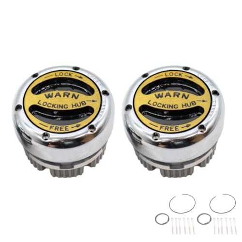 WARN 20990 Premium Manual Locking Hub with Zinc Aluminum Alloy Dial, Dual Seals and 19 Splines, Chrome, 1 Pair