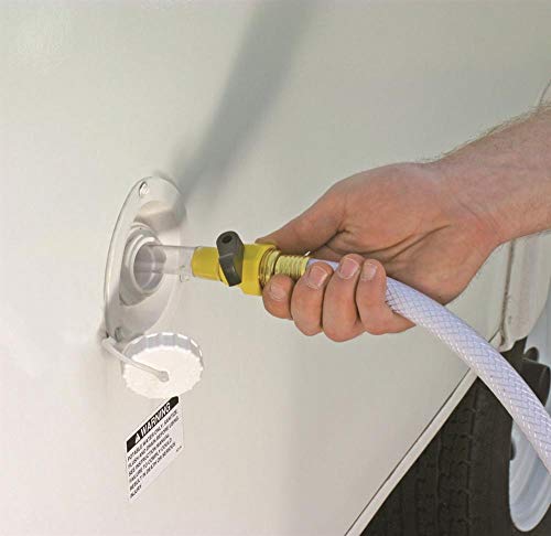 Camco RV Water Tank Filler with Shutoff Valve - Quickly and Efficiently Helps Fill Your Water Tank and Eliminate Line Backflow - Features a 5/8" Tube (40003)