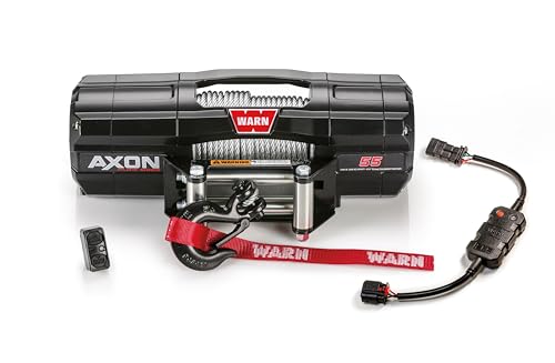 Warn Axon 55-S Plow Mode Synthetic Winch with 50' Spydura Rope, Wireless Receiver, 1/4 Inch