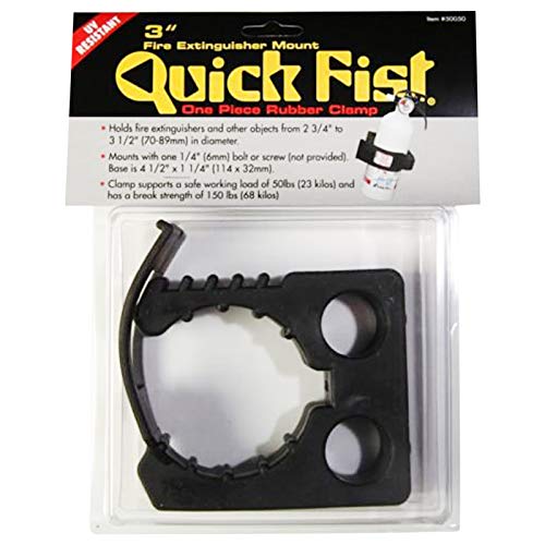 3" Quick Fist Clamp for mounting tools & equipment (Size: 2-3/4 Inch To 3-1/4 Inch Clamping Diameter; 4-1/2 Inch x 1-1/4 Inch Mounting Area), Black