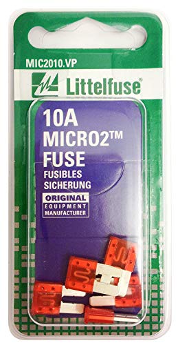 Littelfuse (MIC2010.VP) MICRO2 Red 32V 10 Amp Blade Fuse, (Pack of 5)