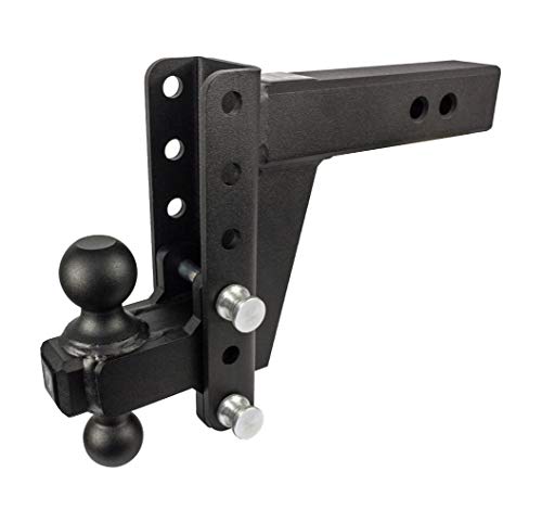 BulletProof Hitches - 2.5" Adjustable Heavy Duty Trailer Hitch (22,000 lb. Rating) - 6" Drop/Rise Trailer Hitch with 2" & 2-5/16" Dual Ball - Powder Coat, Solid Steel, Corrosion-Resistant