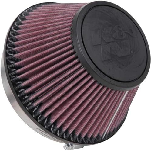 K&N High-Flow Original Lifetime Universal Clamp-On Air Filter: High Performance, Premium, Washable: Flange Diameter: 6 In, Filter Height: 4 In, Flange Length: 1 In, Shape: Round Tapered, RU-4600