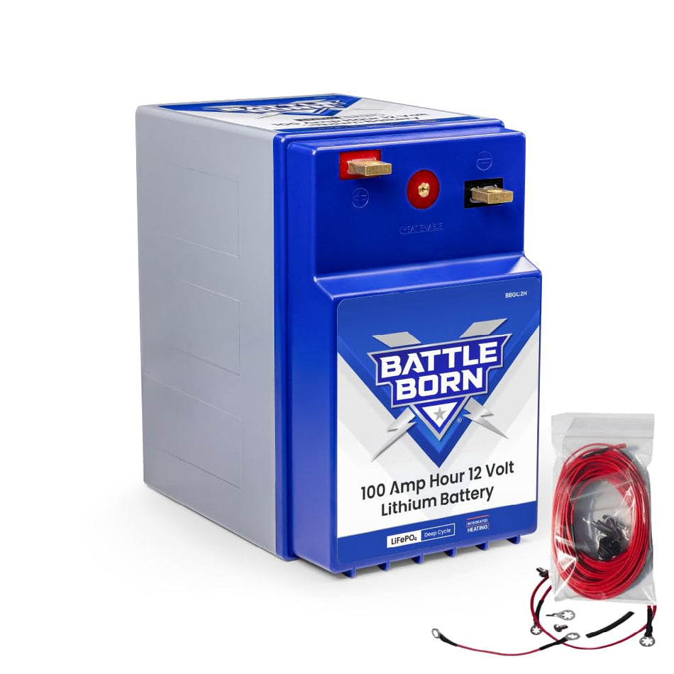 100Ah 12V GC2 Heated Lithium-Ion (LiFePO4) RV, Marine, Solar, & Off Grid Battery - Integrated Heating Technology - Internal BMS, High & Low Temperature Protection - Battle Born Batteries